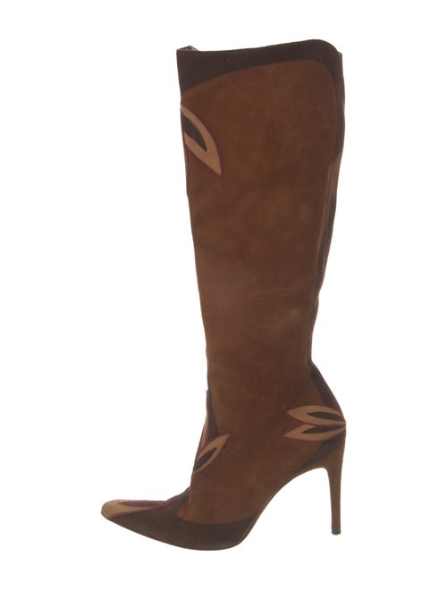 Dolce & Gabbana Suede Embroidered Accent Boots