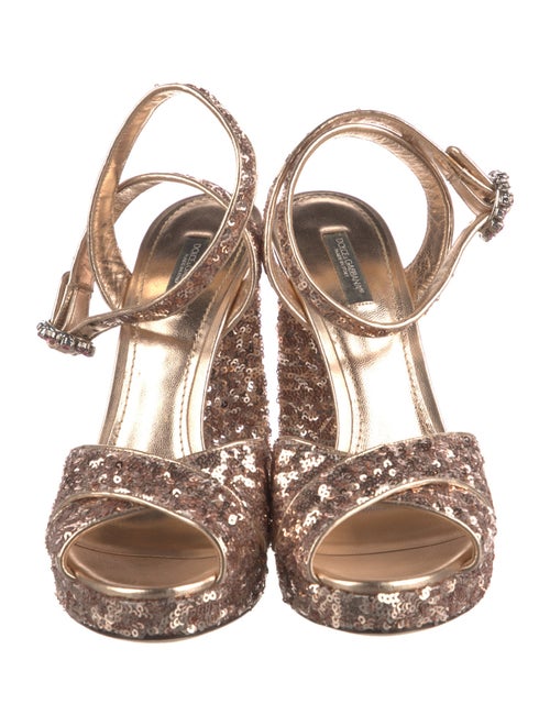 Dolce & Gabbana Sequins Crystal Embellishments Sandals