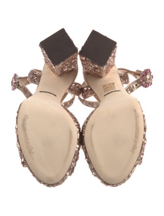 Dolce & Gabbana Sequins Crystal Embellishments Sandals