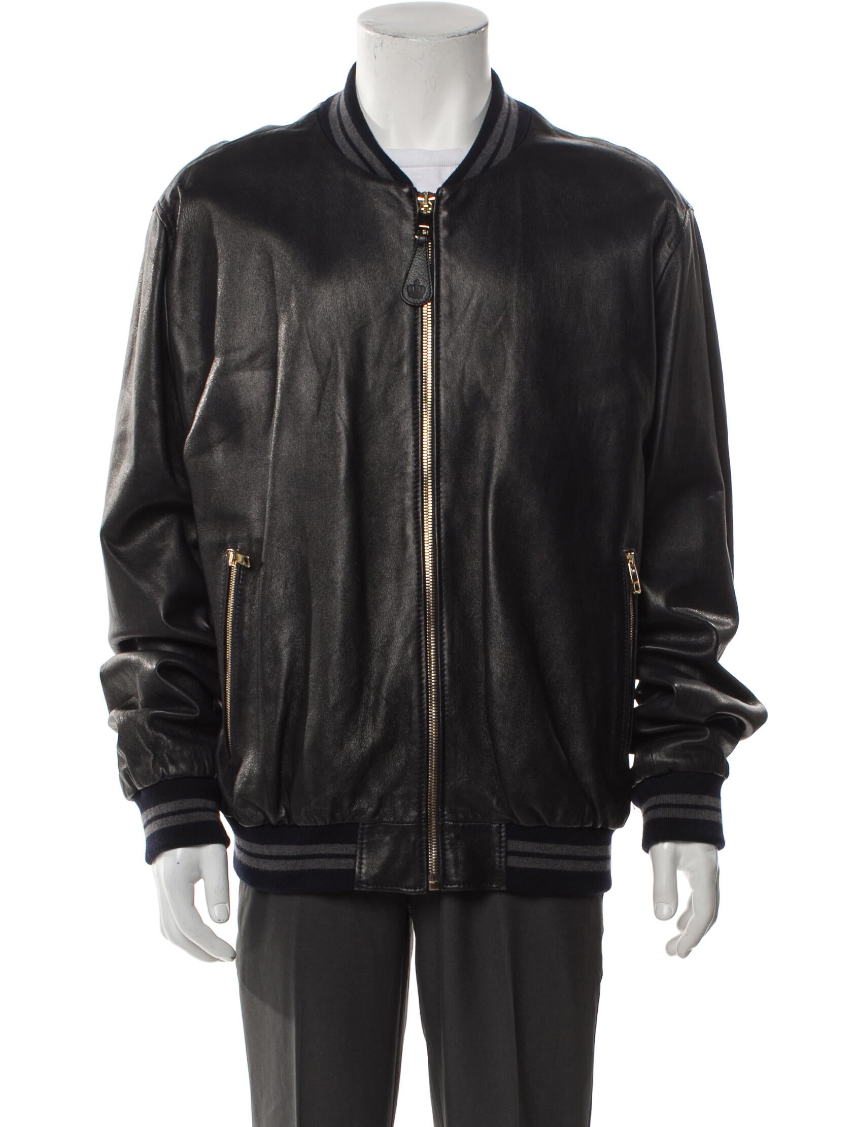 Dolce & Gabbana Lamb Leather Bomber Jacket