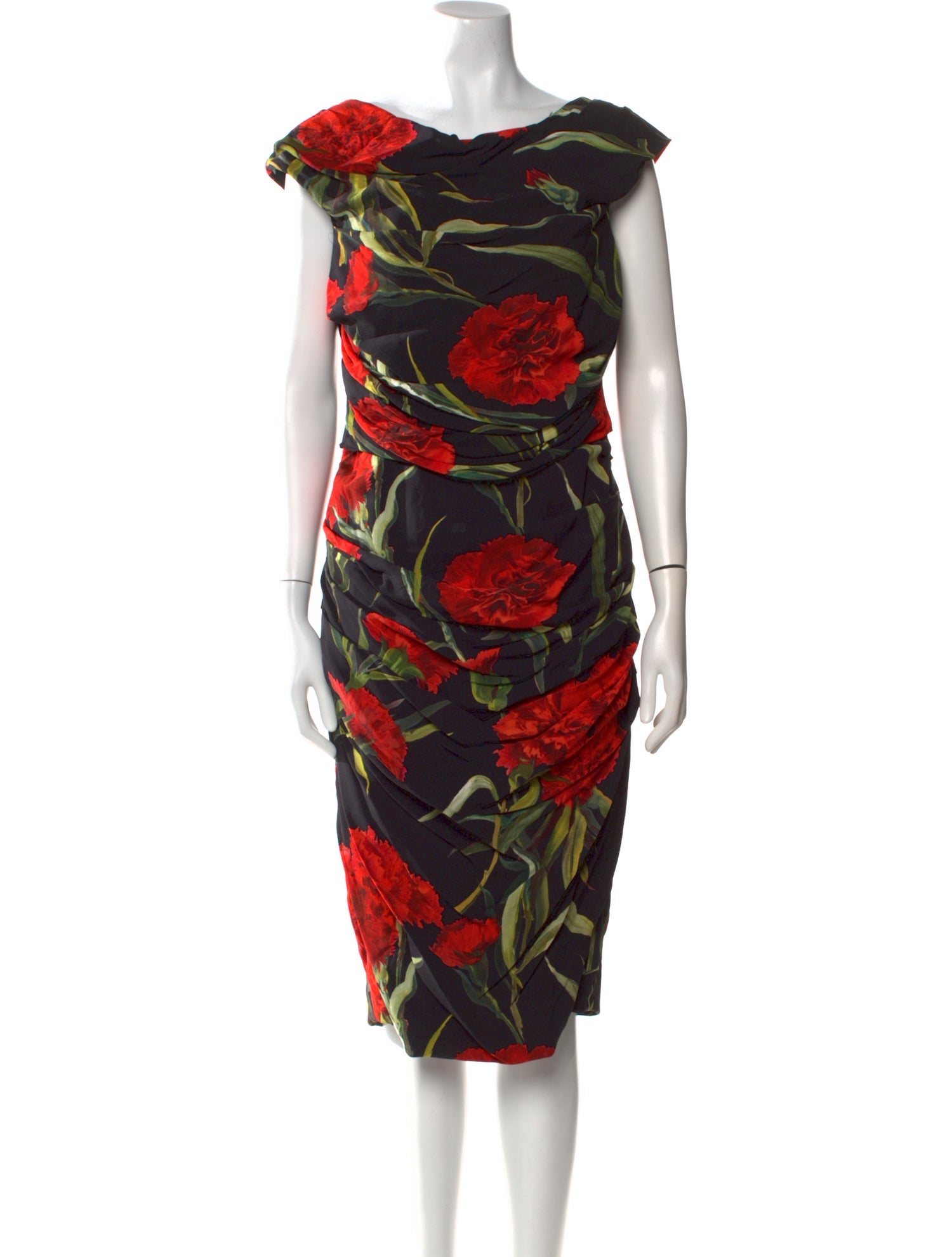 Dolce & Gabbana Floral Print Midi Length Dress