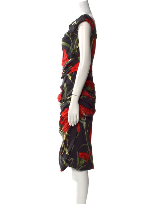 Dolce & Gabbana Floral Print Midi Length Dress