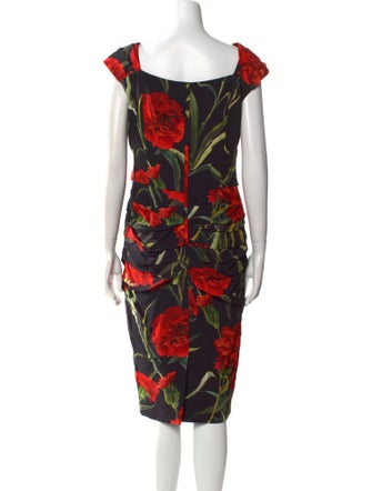 Dolce & Gabbana Floral Print Midi Length Dress