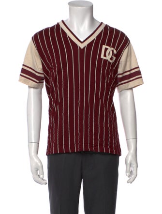 Dolce & Gabbana Striped V-Neck T-Shirt