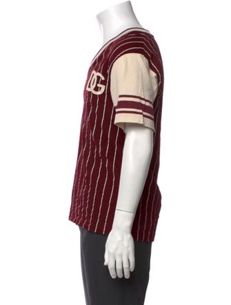 Dolce & Gabbana Striped V-Neck T-Shirt