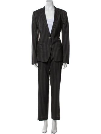 Dolce & Gabbana Virgin Wool Striped Pantsuit
