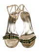 Dolce & Gabbana Leather Crystal Embellishments Sandals