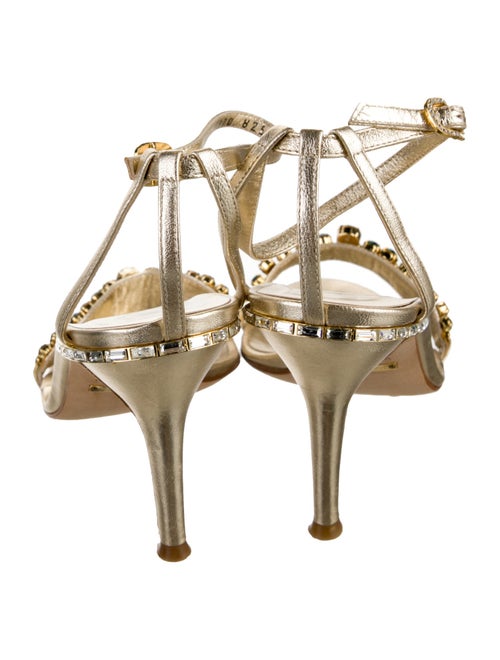 Dolce & Gabbana Leather Crystal Embellishments Sandals