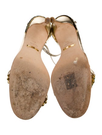 Dolce & Gabbana Leather Crystal Embellishments Sandals
