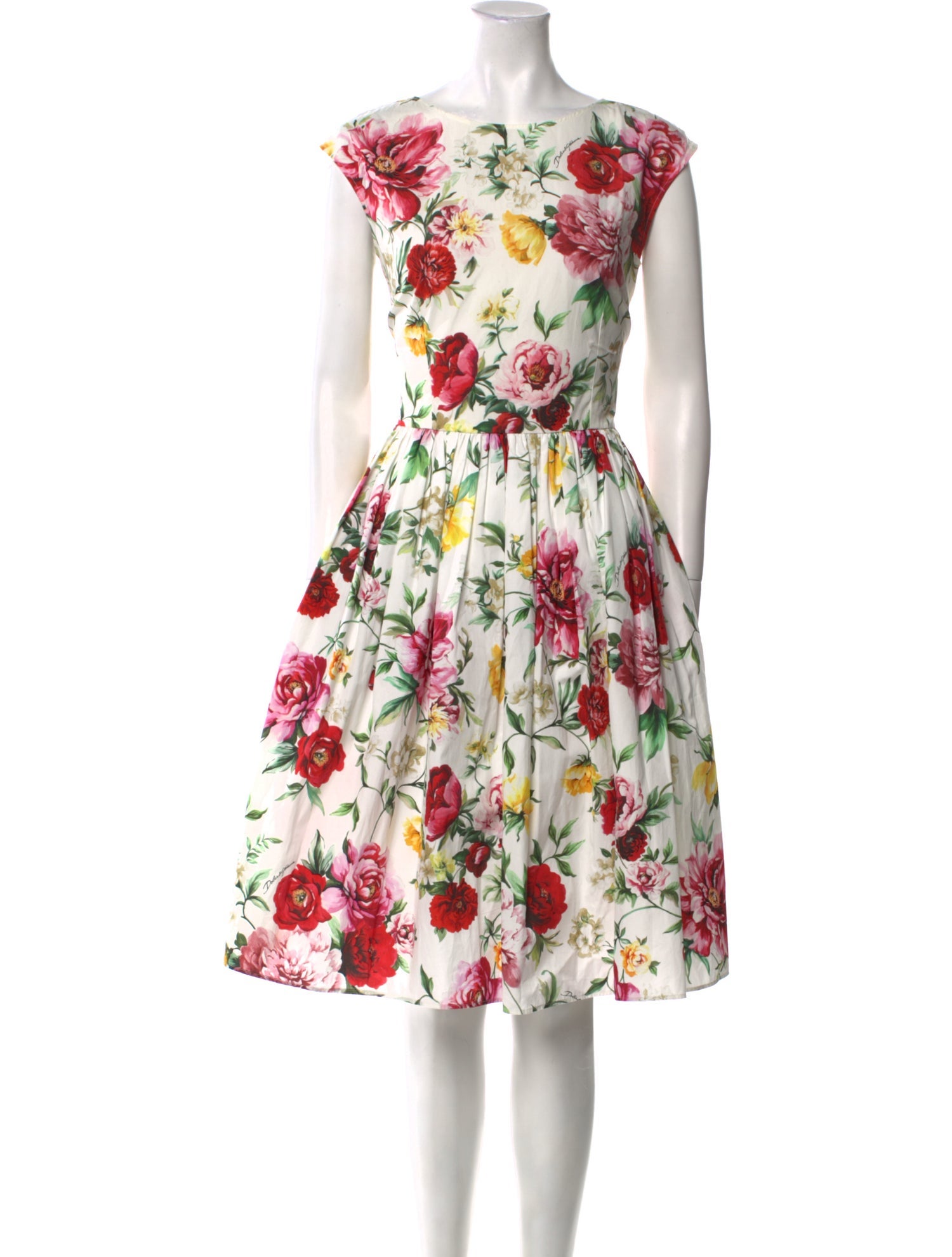 Dolce & Gabbana Floral Print Knee-Length Dress w/ Tags