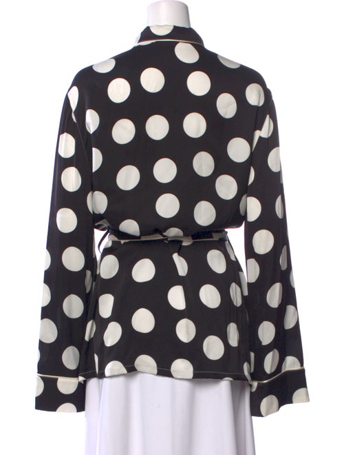 Dolce & Gabbana Silk Polka Dot Print Button-Up Top