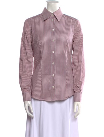 Dolce & Gabbana Striped Long Sleeve Button-Up Top