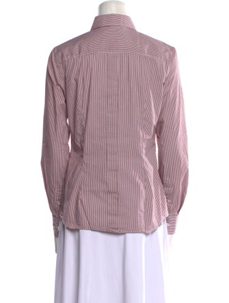Dolce & Gabbana Striped Long Sleeve Button-Up Top