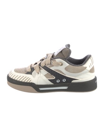 Dolce & Gabbana Leather Colorblock Pattern Sneakers