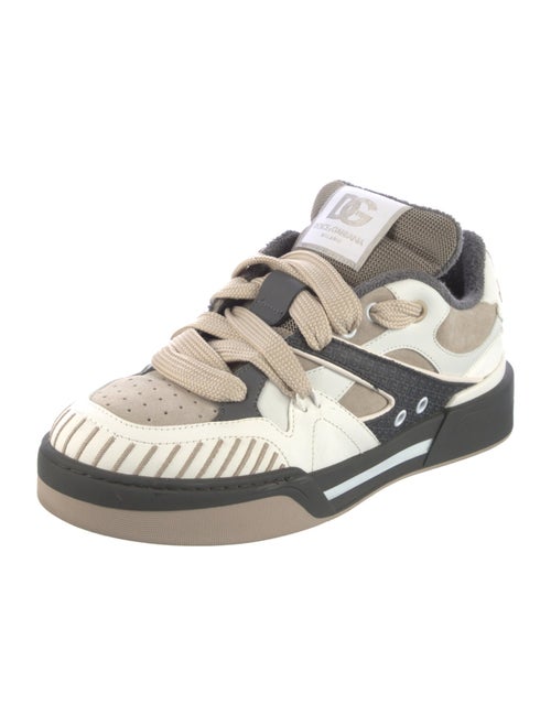 Dolce & Gabbana Leather Colorblock Pattern Sneakers