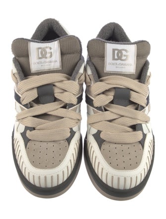 Dolce & Gabbana Leather Colorblock Pattern Sneakers