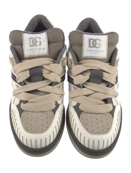 Dolce & Gabbana Leather Colorblock Pattern Sneakers