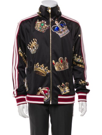 Dolce & Gabbana Signature Logo Striped Windbreaker