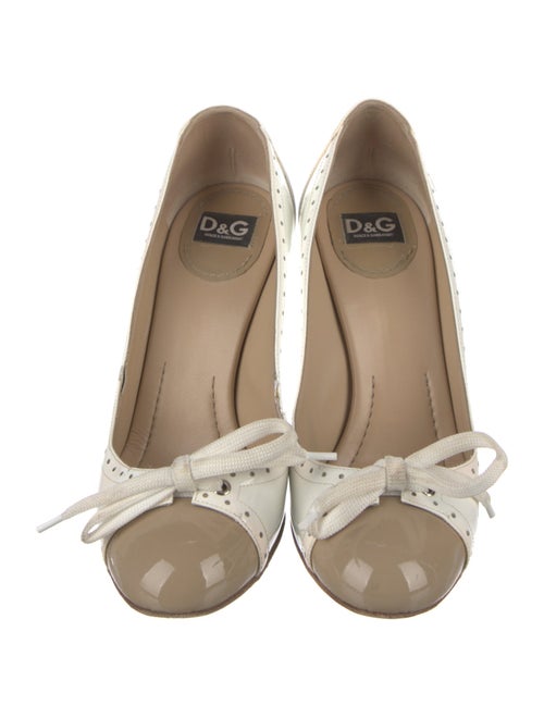 Dolce & Gabbana Patent Leather Bow Accents Pumps