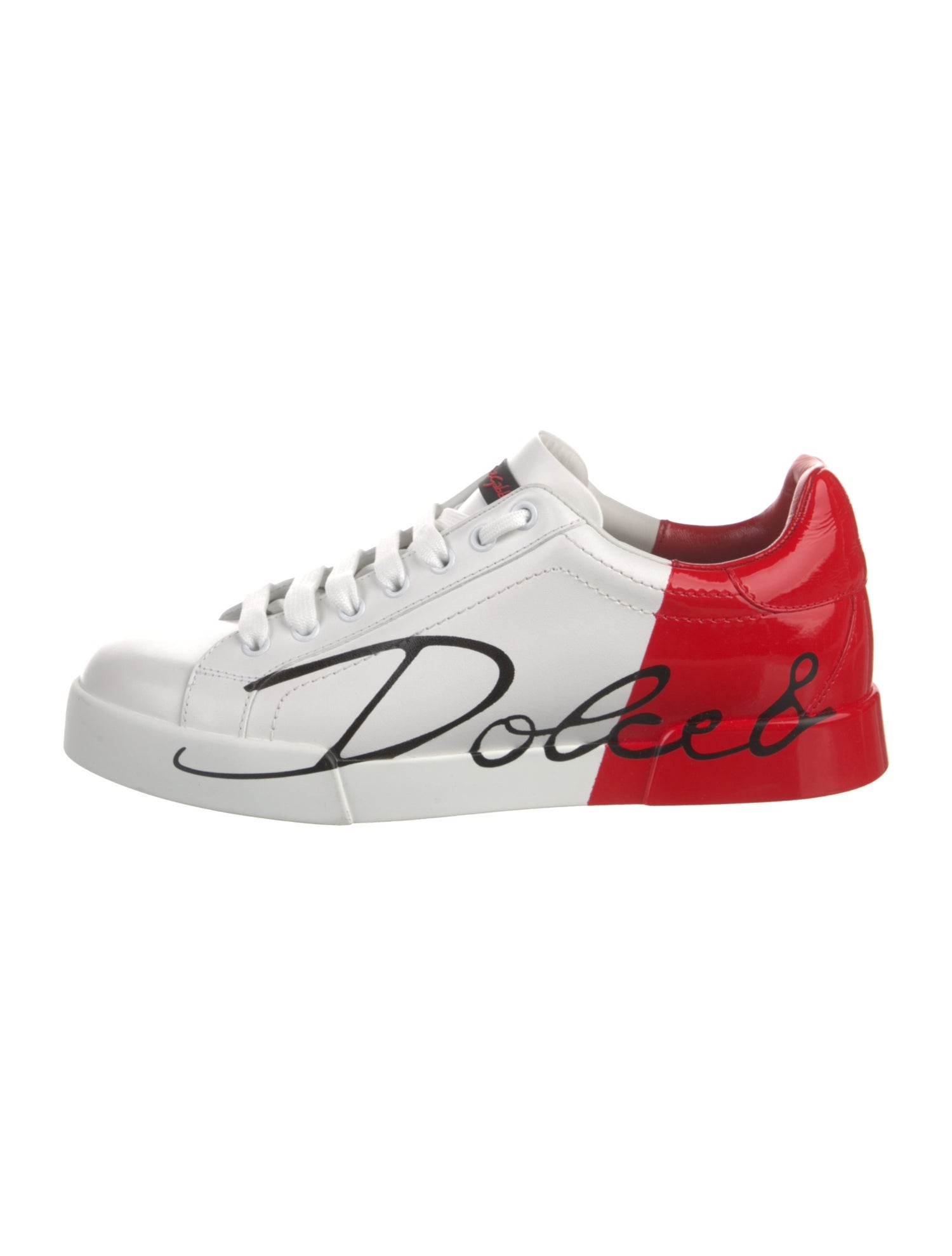 Dolce & Gabbana Leather Colorblock Pattern Sneakers