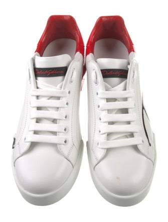 Dolce & Gabbana Leather Colorblock Pattern Sneakers