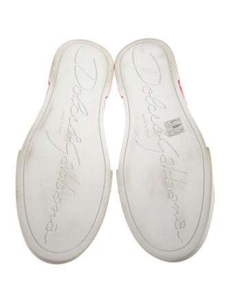 Dolce & Gabbana Leather Colorblock Pattern Sneakers