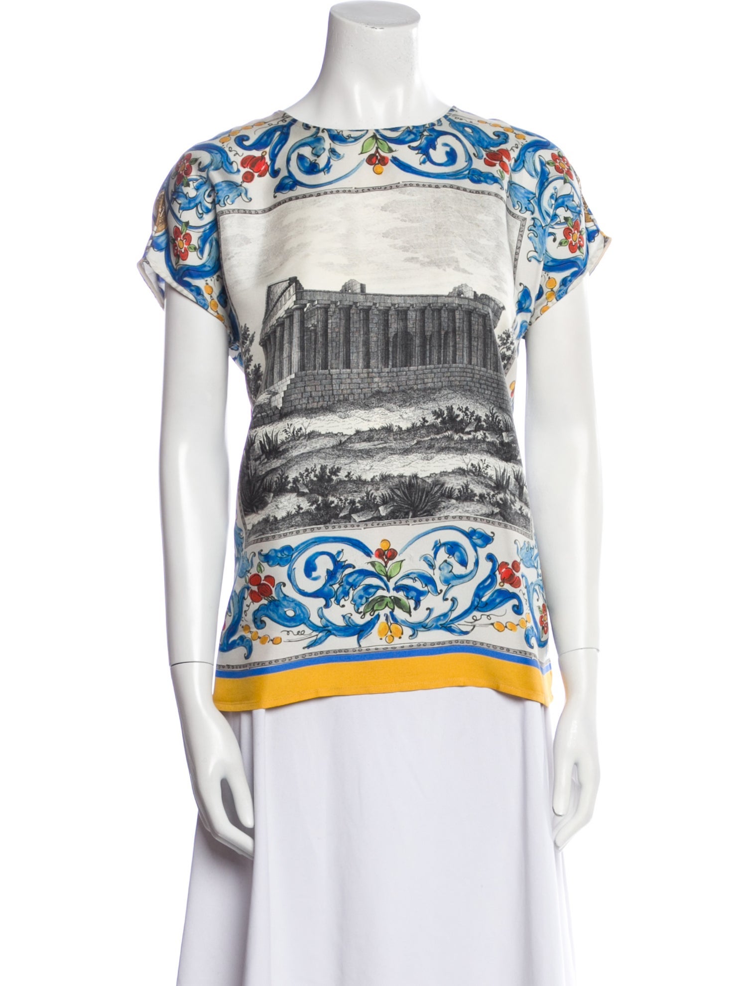 Dolce & Gabbana Silk Printed T-Shirt