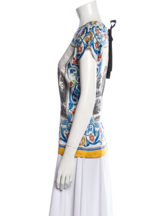 Dolce & Gabbana Silk Printed T-Shirt