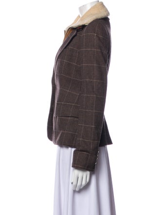 Dolce & Gabbana Wool Plaid Print Blazer