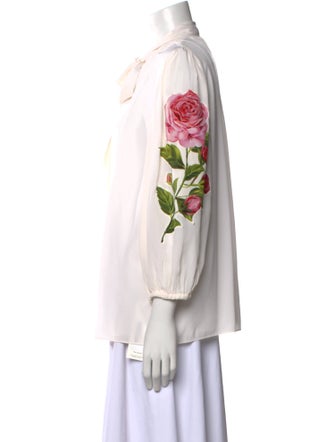 Dolce & Gabbana Silk Tie Neck Blouse