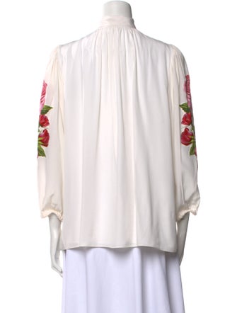 Dolce & Gabbana Silk Tie Neck Blouse