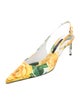 Dolce & Gabbana Canvas Floral Print Slingback Pumps