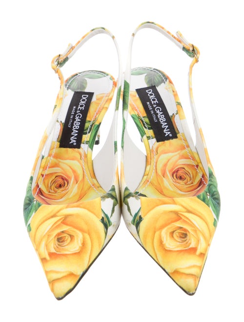Dolce & Gabbana Canvas Floral Print Slingback Pumps