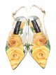 Dolce & Gabbana Canvas Floral Print Slingback Pumps