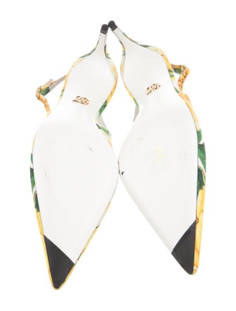Dolce & Gabbana Canvas Floral Print Slingback Pumps