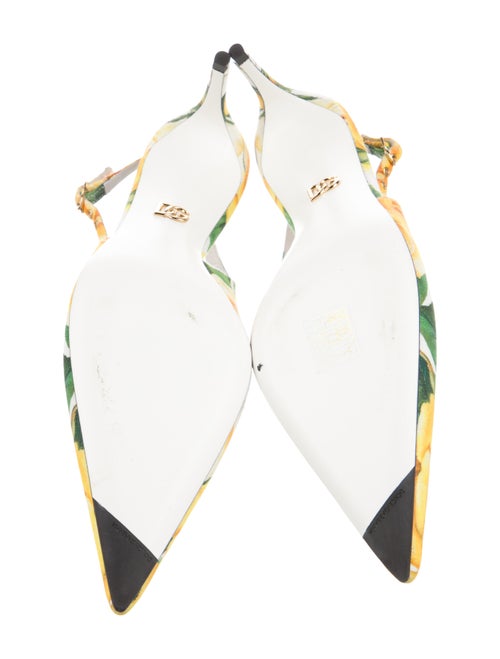 Dolce & Gabbana Canvas Floral Print Slingback Pumps