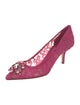 Dolce & Gabbana Lace Crystal Embellishments Pumps