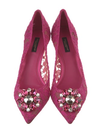 Dolce & Gabbana Lace Crystal Embellishments Pumps