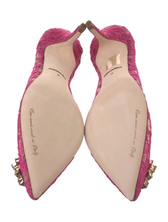 Dolce & Gabbana Lace Crystal Embellishments Pumps