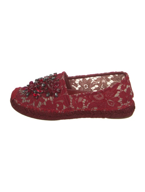 Dolce & Gabbana Lace Crystal Embellishments Espadrilles