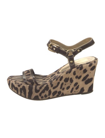 Dolce & Gabbana Canvas Animal Print Sandals