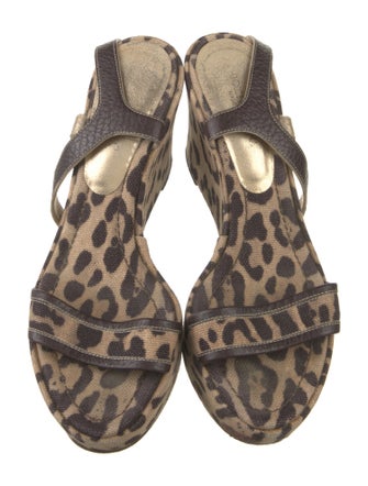 Dolce & Gabbana Canvas Animal Print Sandals