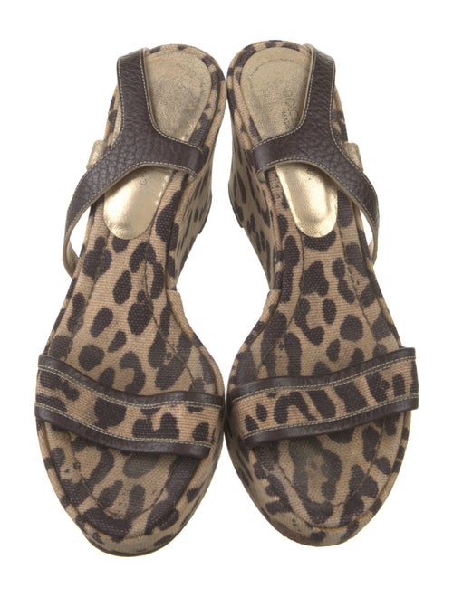 Dolce & Gabbana Canvas Animal Print Sandals