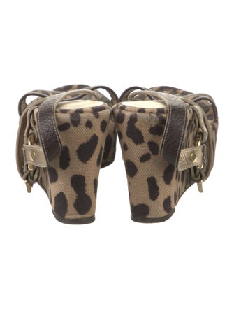 Dolce & Gabbana Canvas Animal Print Sandals