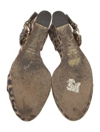 Dolce & Gabbana Canvas Animal Print Sandals