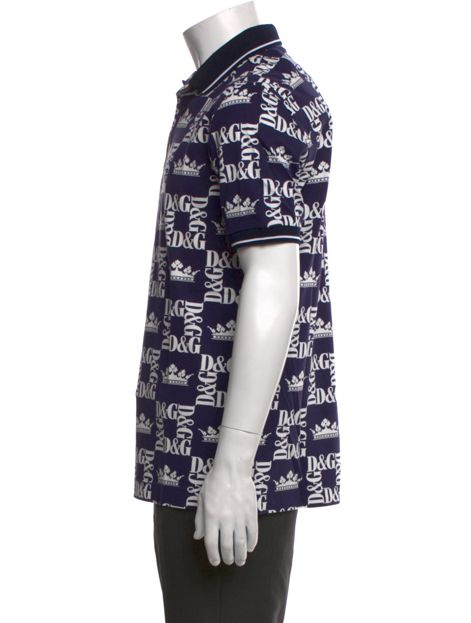 Dolce & Gabbana Printed Crew Neck Polo Shirt w/ Tags