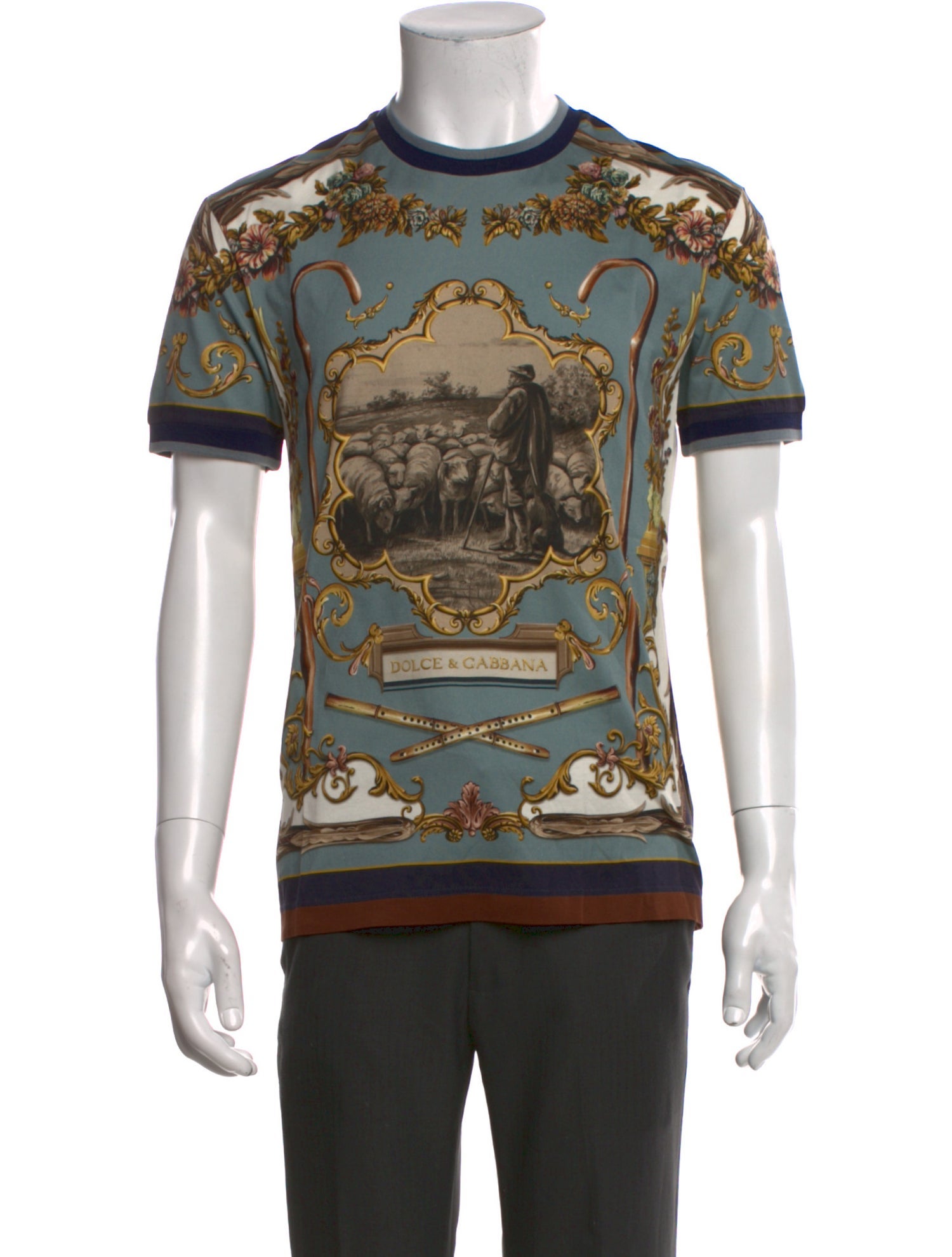 Dolce & Gabbana Printed Crew Neck T-Shirt