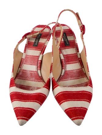 Dolce & Gabbana Canvas Printed Slingback Pumps