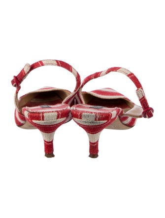 Dolce & Gabbana Canvas Printed Slingback Pumps