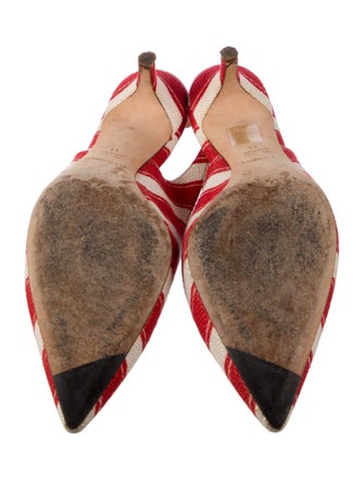 Dolce & Gabbana Canvas Printed Slingback Pumps